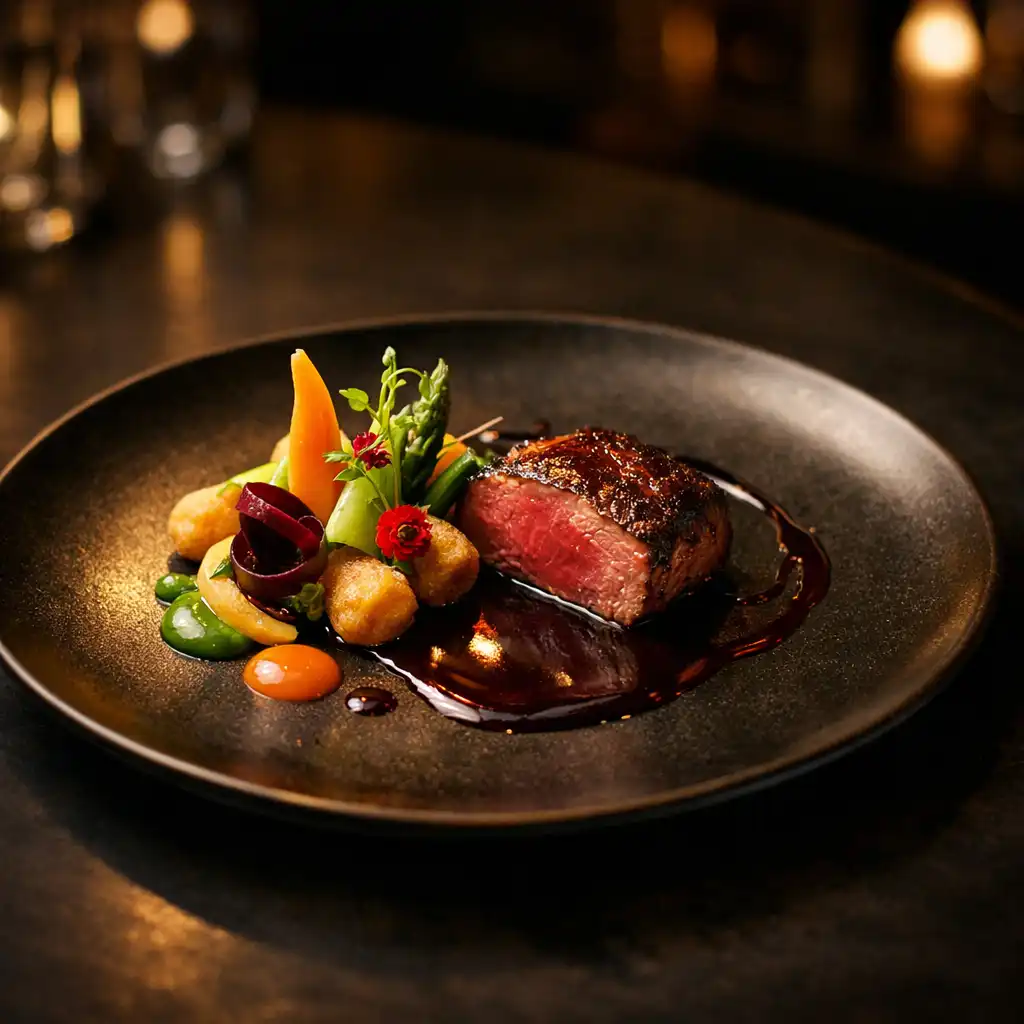 Elegancko podane danie gourmet